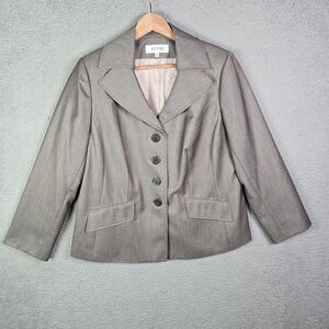 Suit Studio Blazer Brown Structured Career Jacket 14W Workwear Chic
